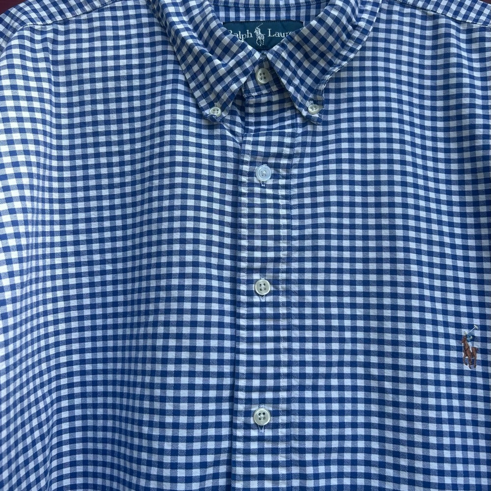 Ralph Lauren Blue Checkered Men's Shirt 3XB read description